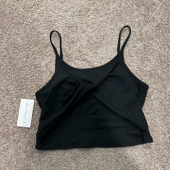 ATHLETA Powervita Rib Twisted Tank in Black - Picture 2 of 5